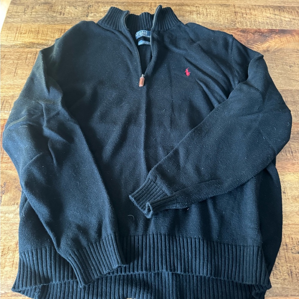 Ralph Lauren Black Zip-Up Sweater for Men